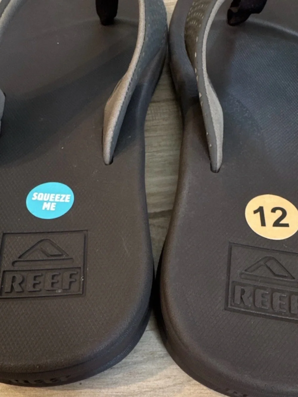 Reef Rover II Thong Sandals Black Logo Slip-On Men US 12 EU 45